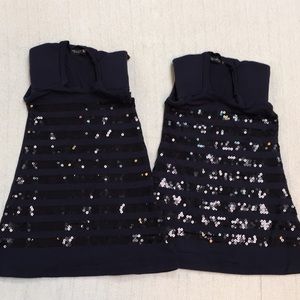 Matching navy sequin dress for sisters! Size 3 & 4